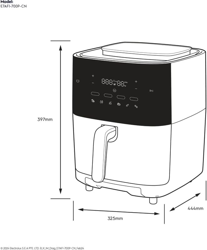 ELECTROLUX 6.9L UltimateTaste 700 Air Fryer E7AF1-700P