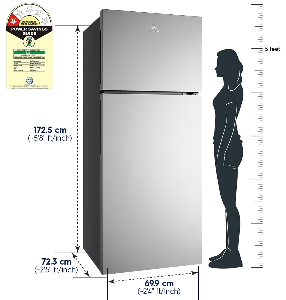 ELECTROLUX Medium Top Freezer Refrigerator ETM4302C-S