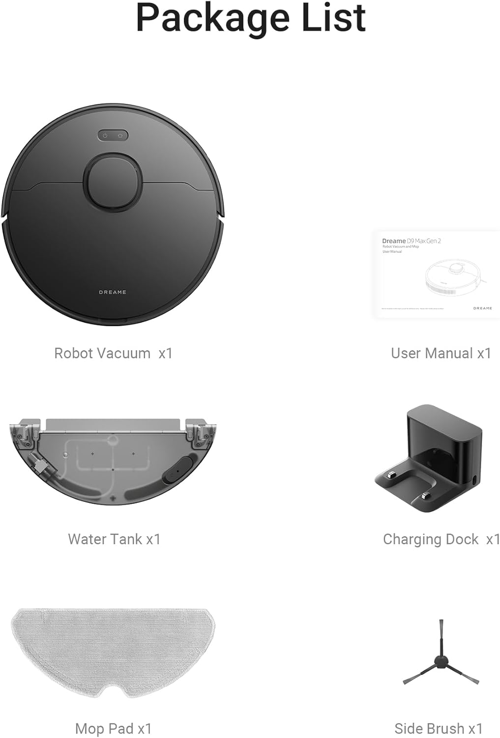 DREAME D9max Gen2 Black Robot Vacuum
