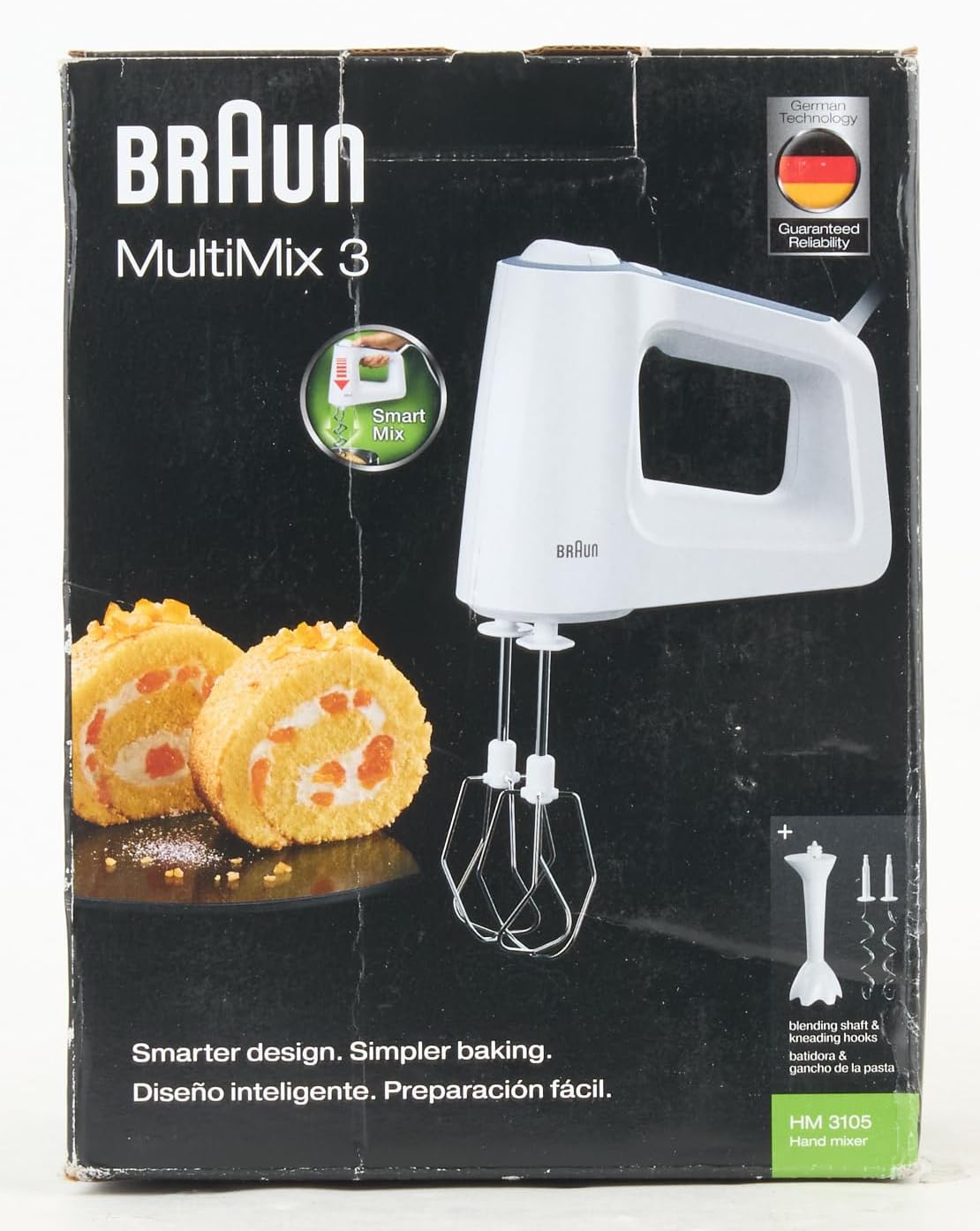 BRAUN MultiMix 3 White Hand Mixer HM3105