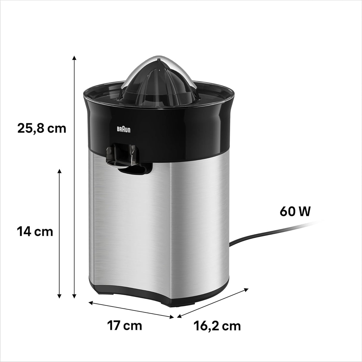 BRAUN Black and Silver Juicer CJ302BI-CJ5050BK