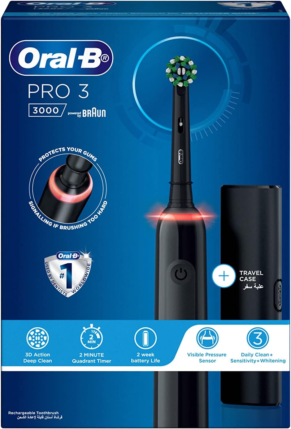 ORAL-B Pro 3000 Black Rechargeable Electric Toothbrush