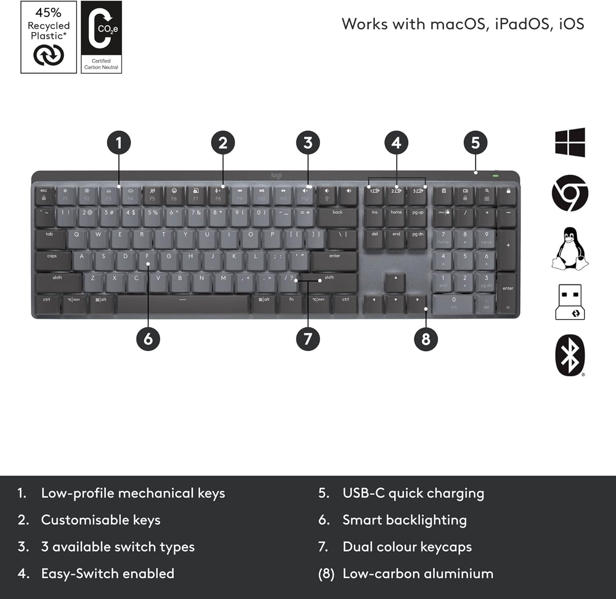 LOGITECH MX Mechanical Wireless Keyboard 920-010757