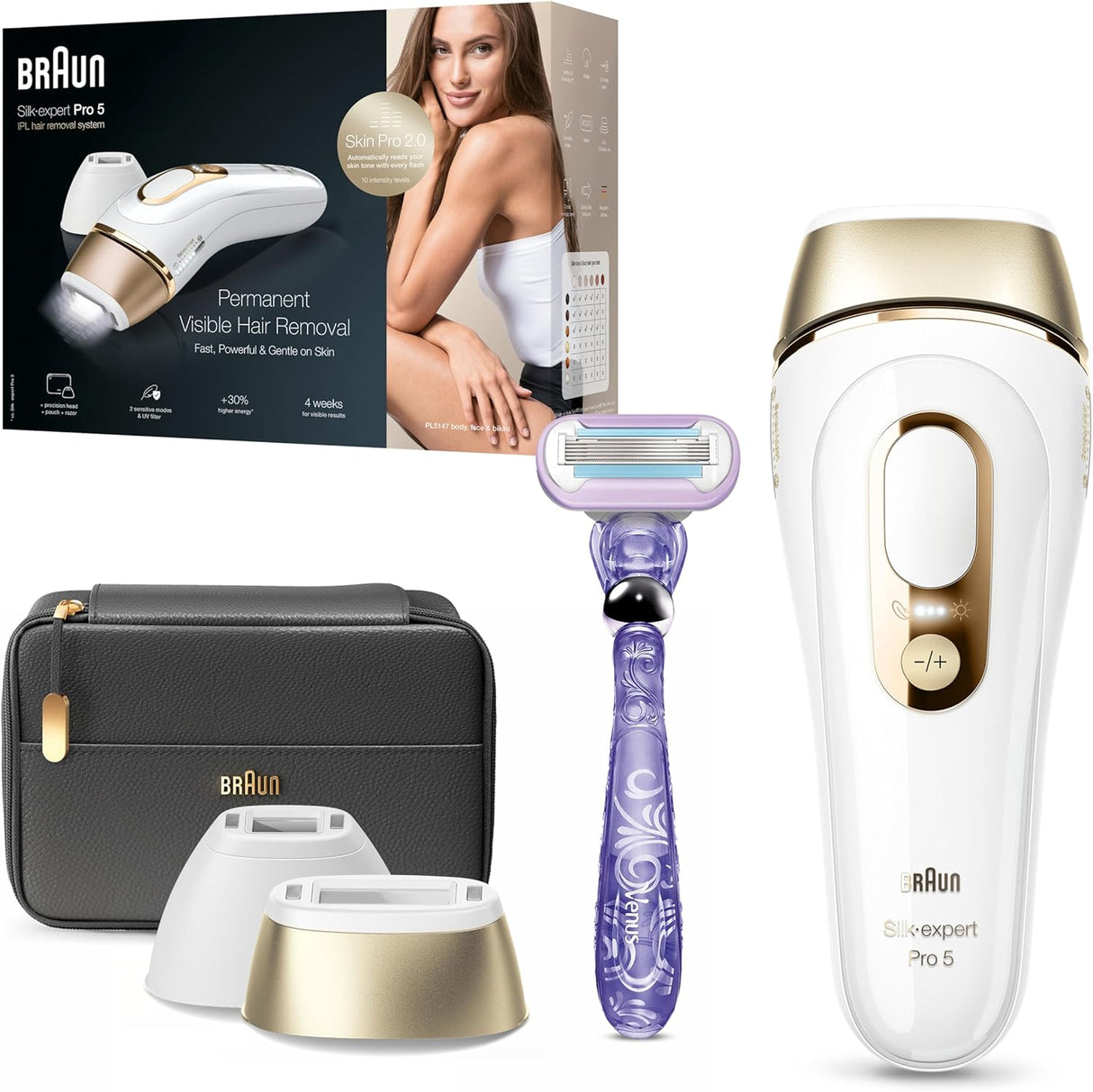 BRAUN White & Gold IPL Silk-Expert Pro 5 IPL5147