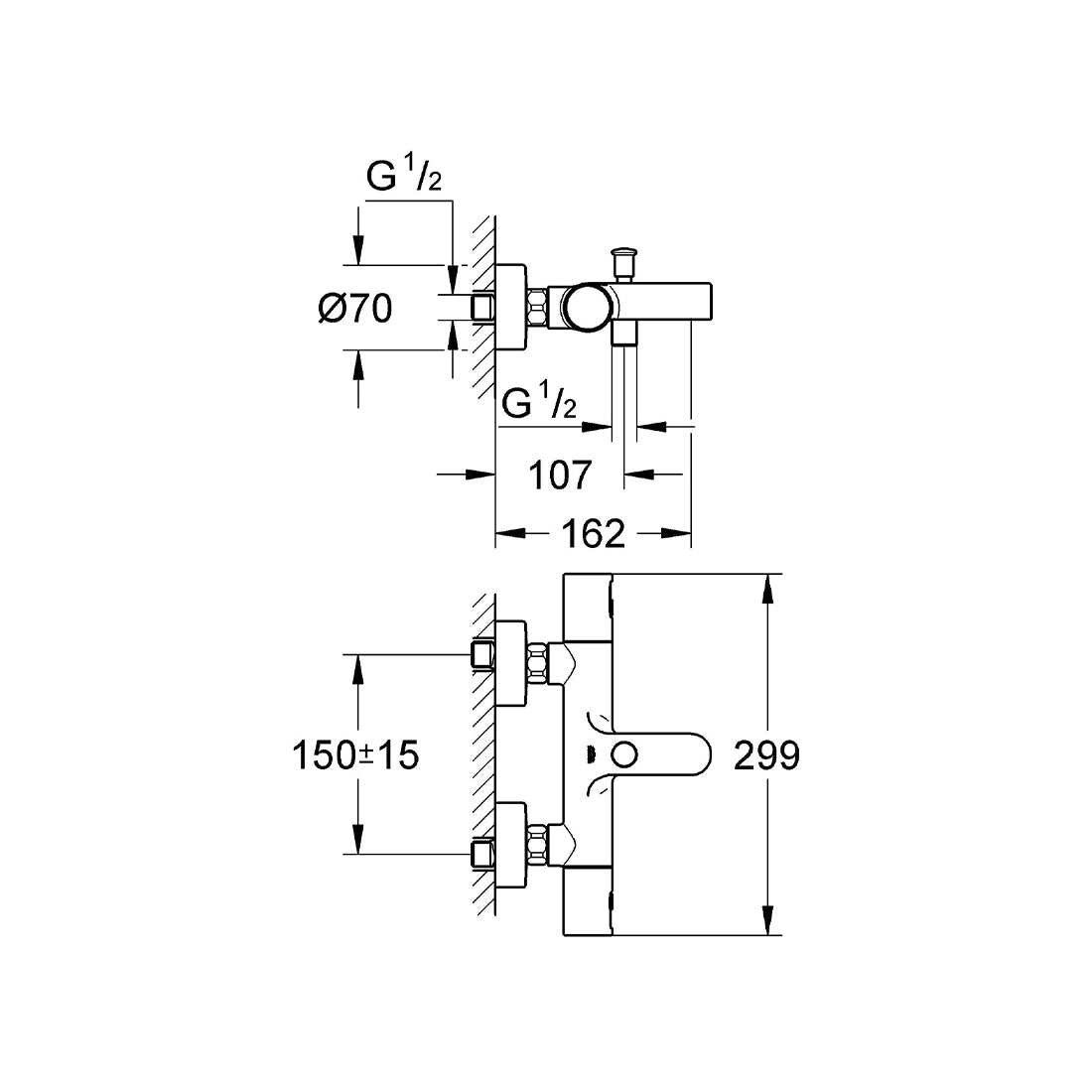 GROHE PRECISION JOY THM BATH EXPOSED 34337000 : Fattal Online Magnet Shop Lebanon
