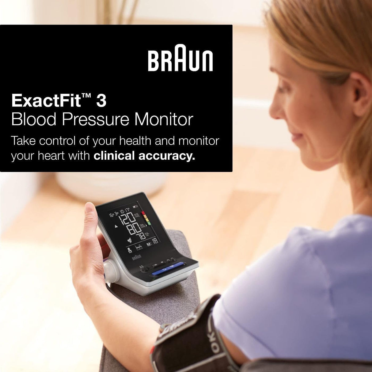 BRAUN ExactFit 3 Upper Arm Blood Pressure Monitor BUA6150CEME
