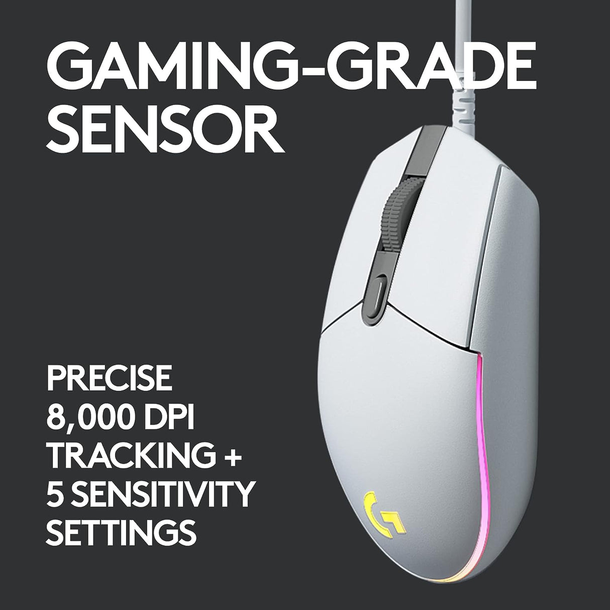 G203 LIGHTSYNC Corded Gaming Mouse white 910-005797 : Fattal Online Magnet Shop Lebanon