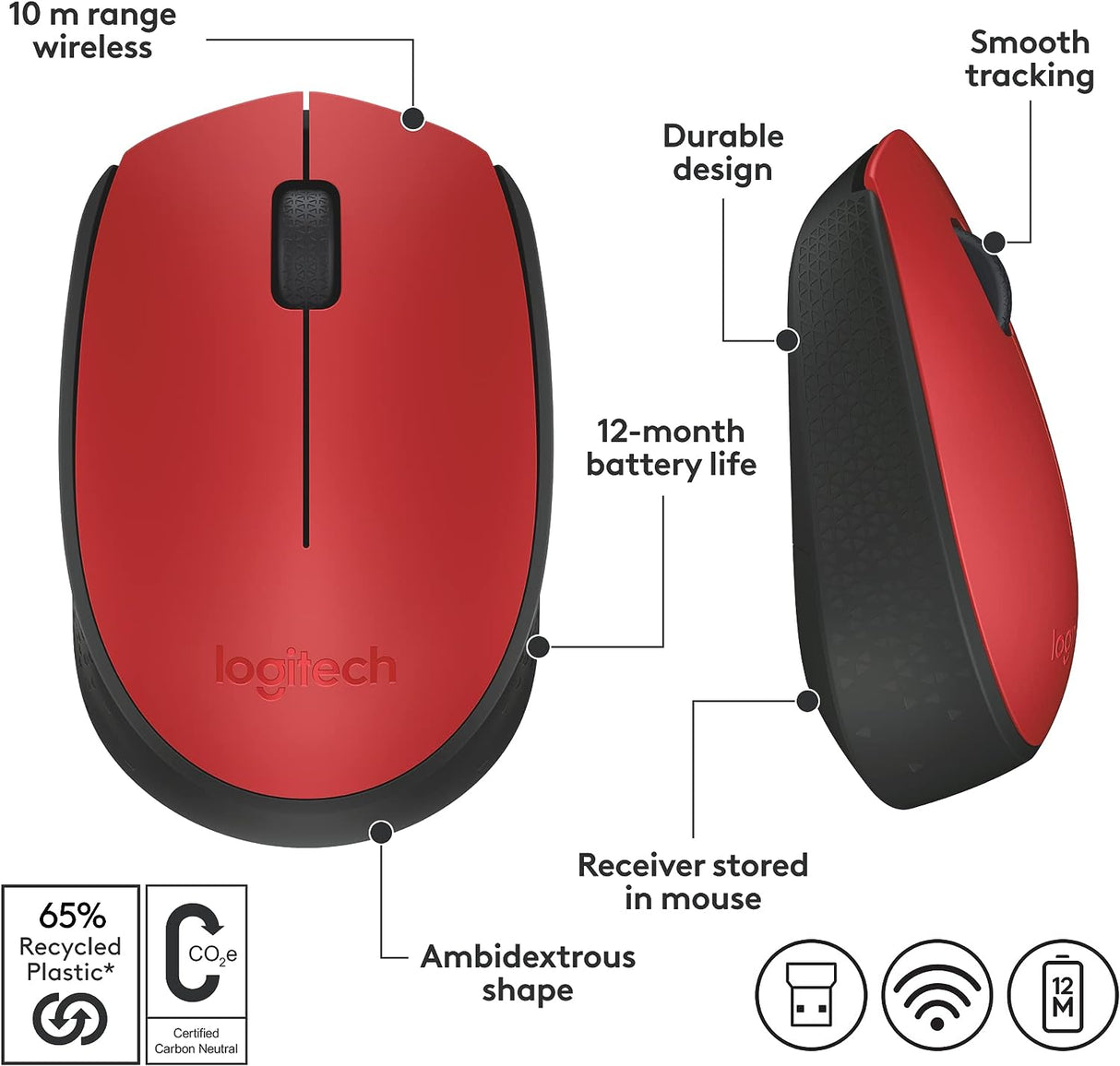 M171 Wireless Mouse RED 910-004641 : Fattal Online Magnet Shop Lebanon