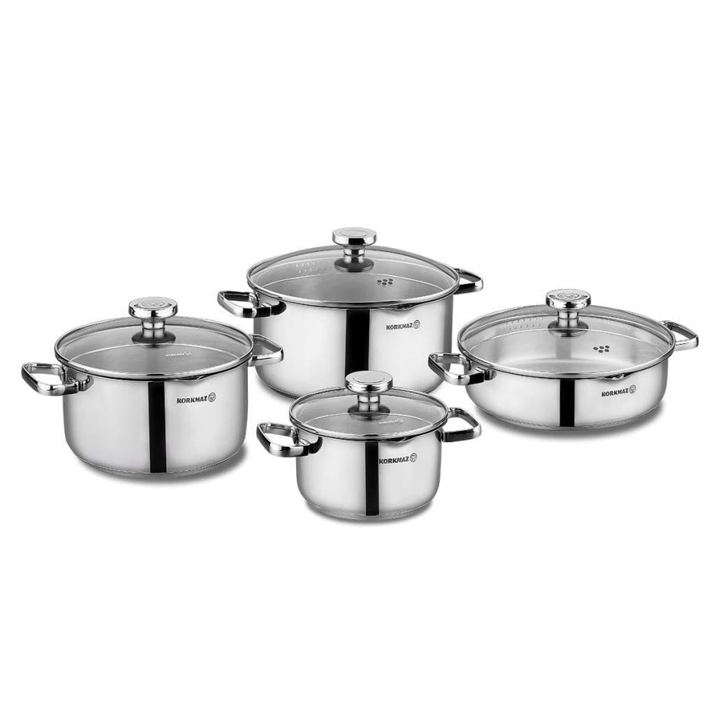 KORKMAZ A1968 Aqua 8 pcs Cookware Set