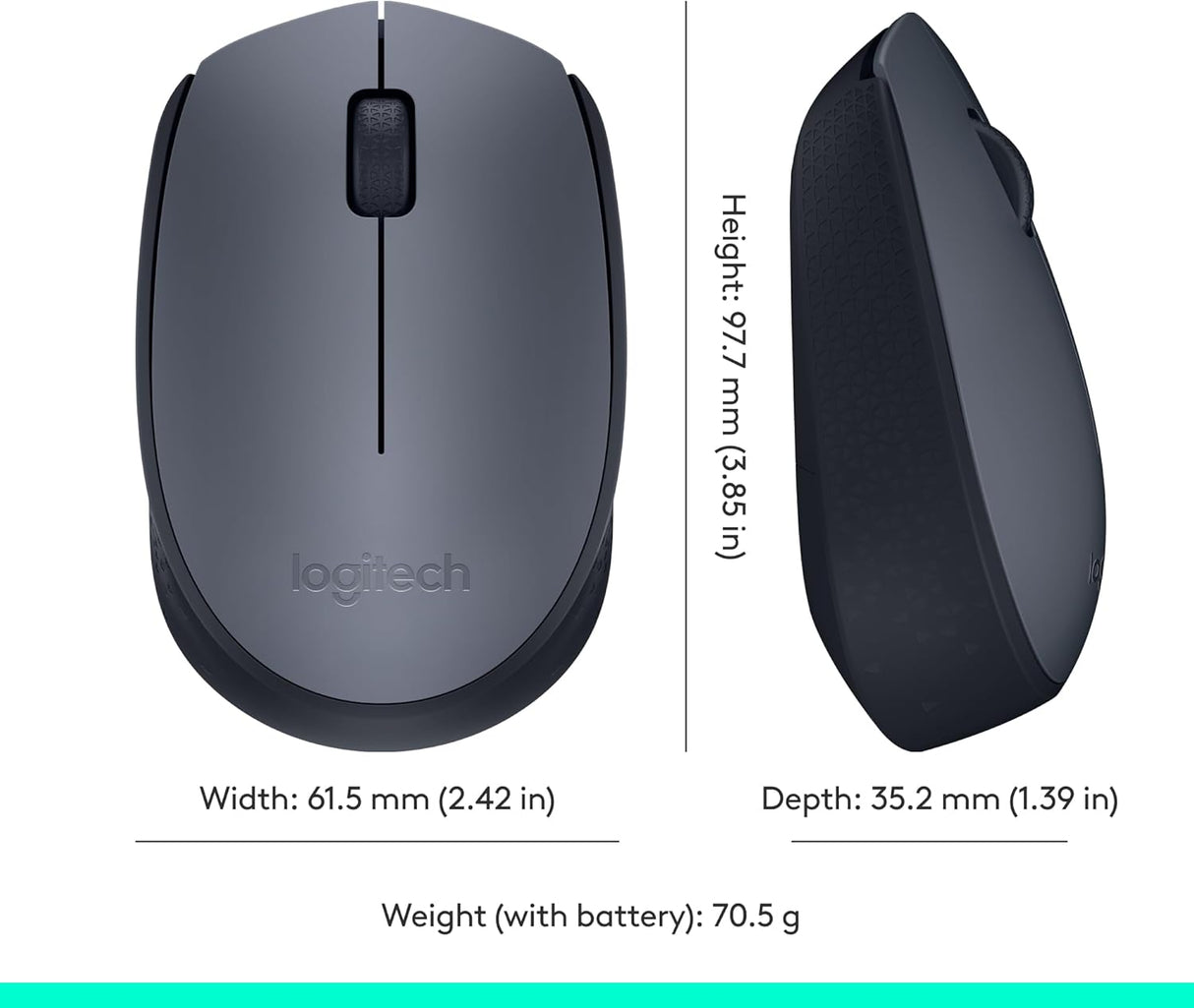LOGITECH M170 Grey Wireless Mouse 910-004642