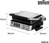 BRAUN MultiGrill 7 Contact grill CG 7040 Black/Stainless steel