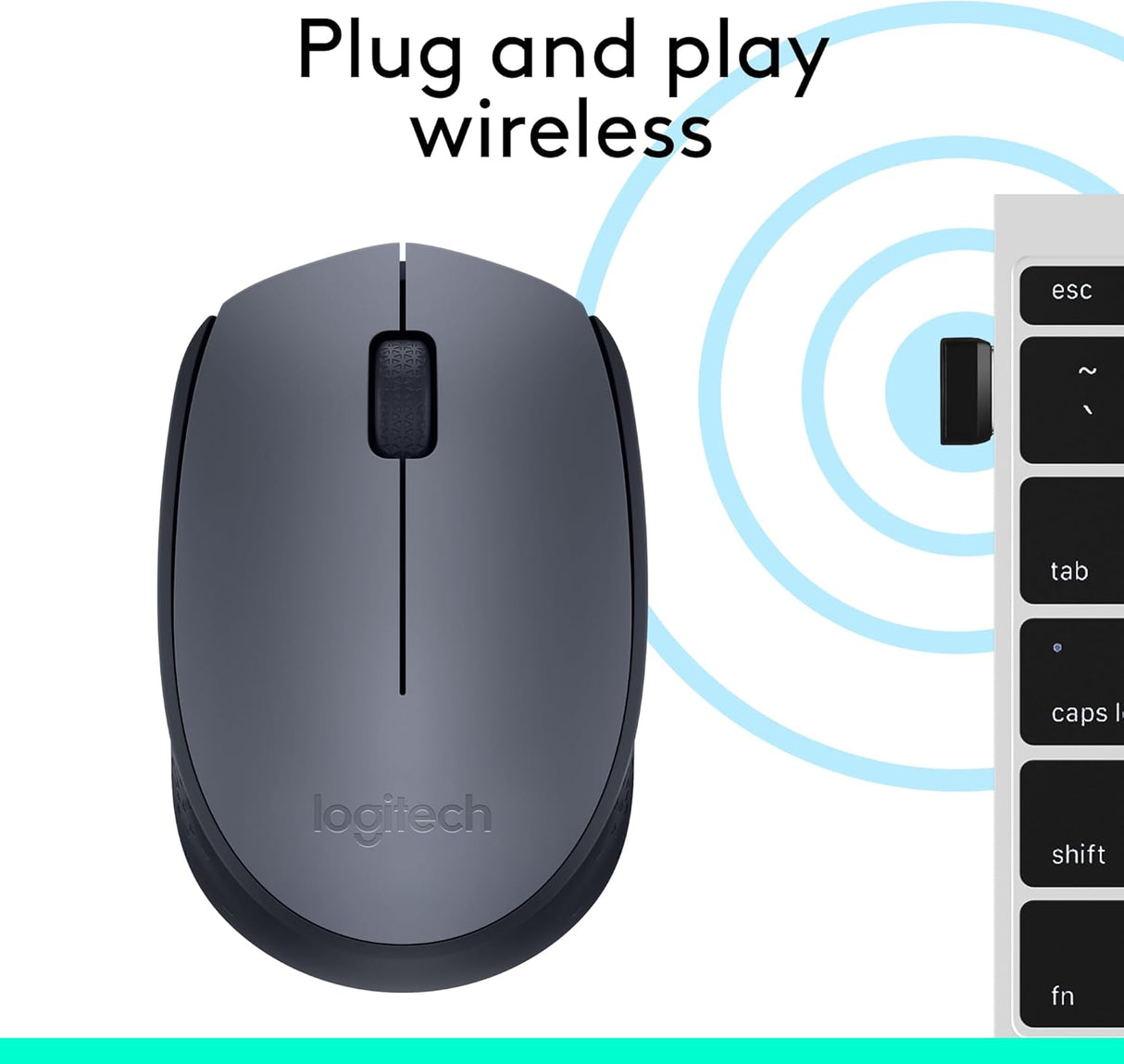 LOGITECH M170 Grey Wireless Mouse 910-004642