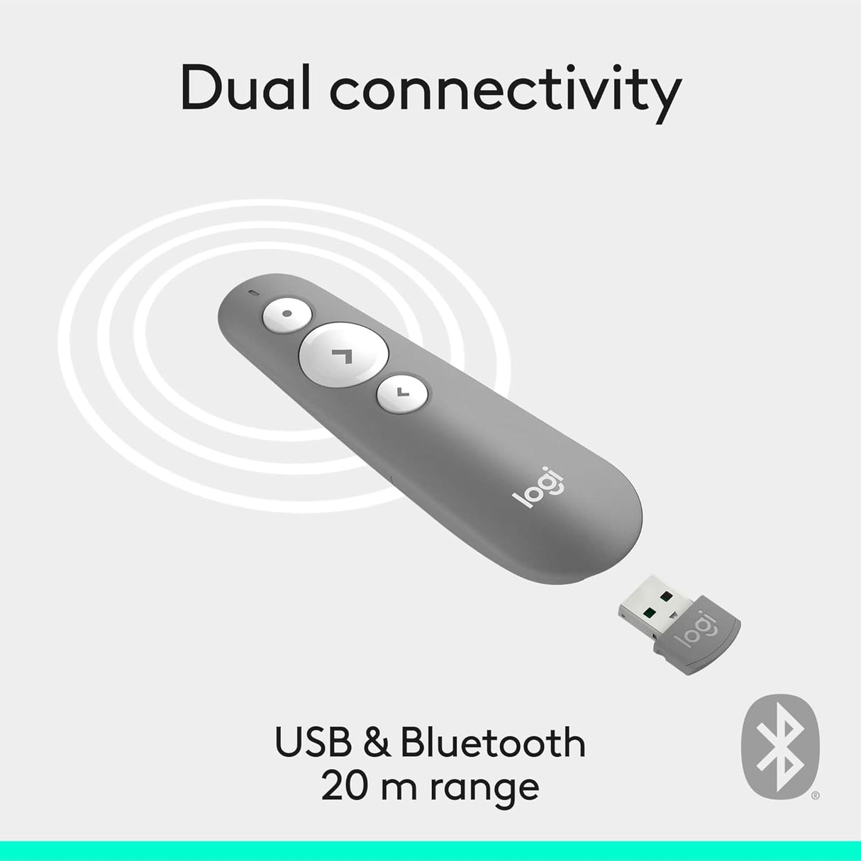 LOGITECH R500s BT Presentation Remote MID GREY 910-006520