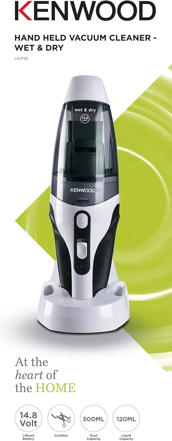 KENWOOD Wet & Dry Cordless Handheld Vacuum Cleaner HVP19.000BW