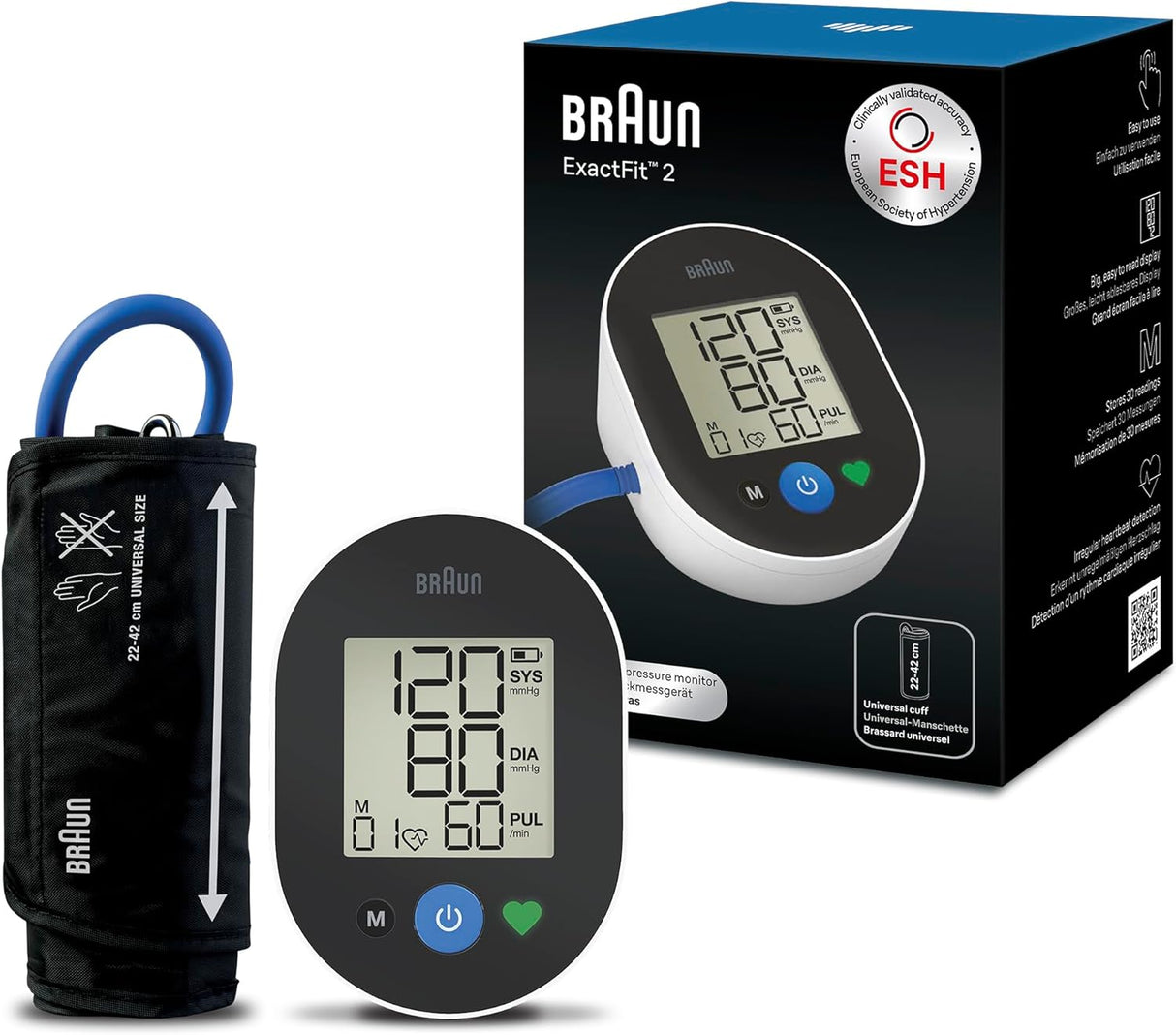 BRAUN ExactFit™ 2 Upper Arm Blood Pressure Monitor BUA4050EU