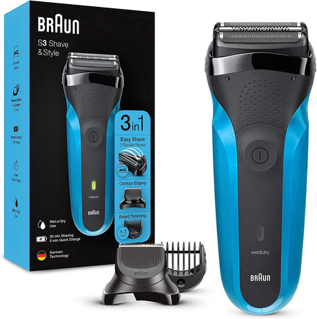 BRAUN Black & Blue Electric Shaver Series 310BT