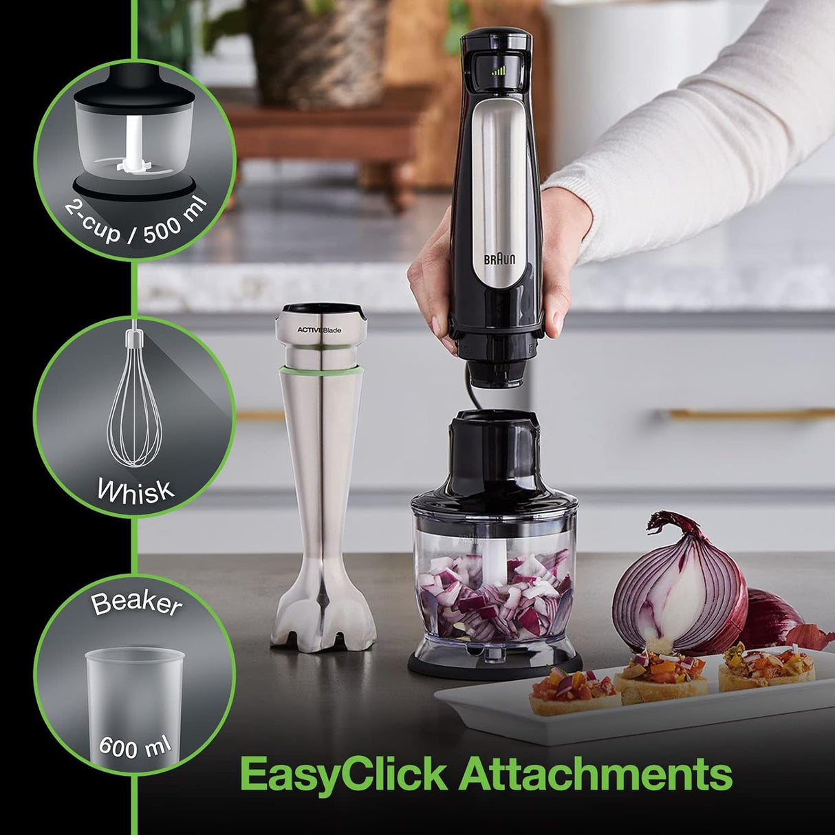 BRAUN MultiQuick 7 Black Hand Blender MQ 7035