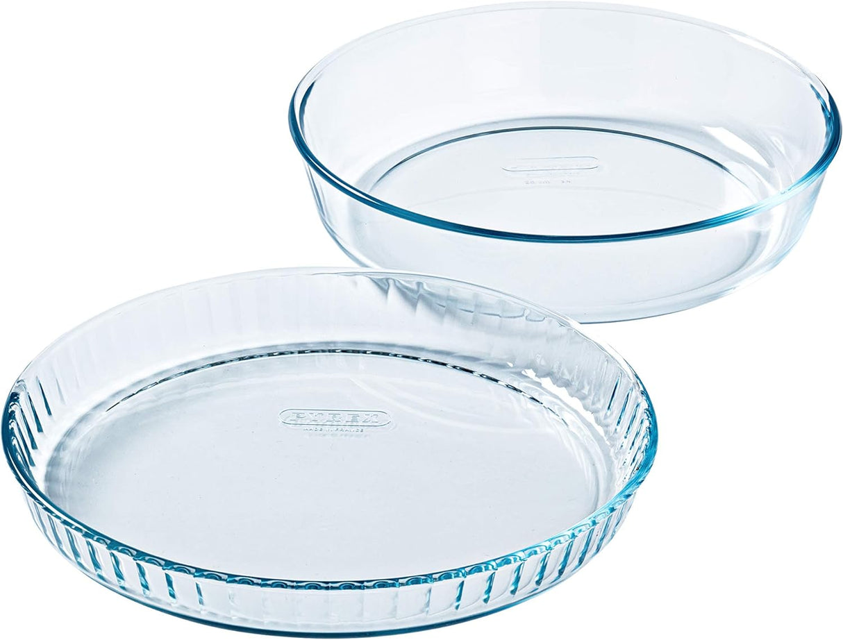 PYREX 913S606 Set of 2 Tarte Dish 813B + Cake Dish 828B