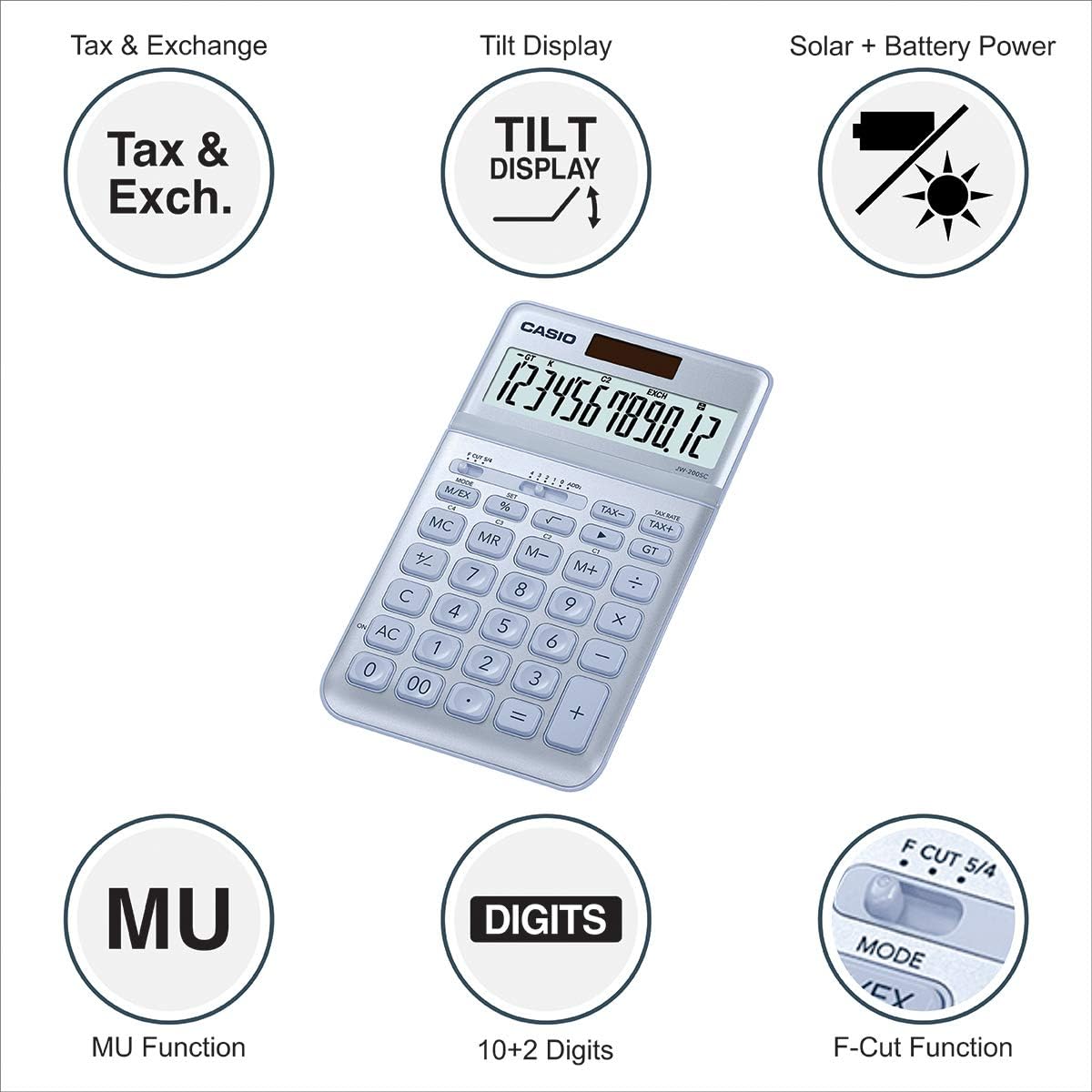 CASIO JW-200SC-BU-N-DP(PH) Desk Calculator