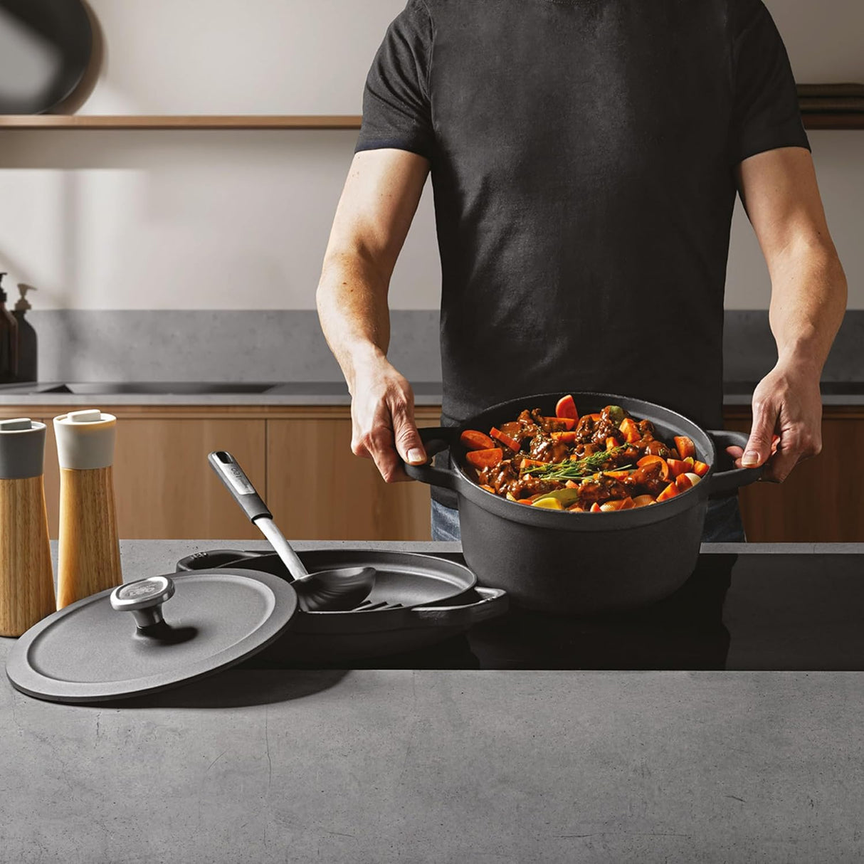 BERGHOFF Grill Pan Graphite Cast Iron 26cm 3950467