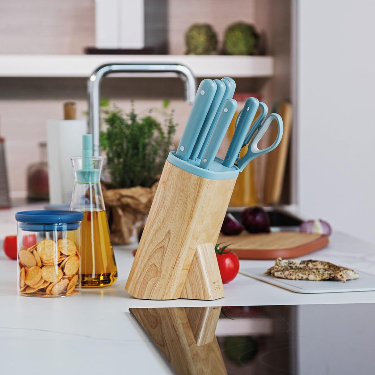 BERGHOFF 7-pc Knife Block Set Glints Slate 3950350