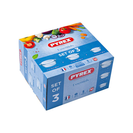 912S637 Essentials 3 Piece Glass Casseroles Set : Fattal Online Magnet Shop Lebanon