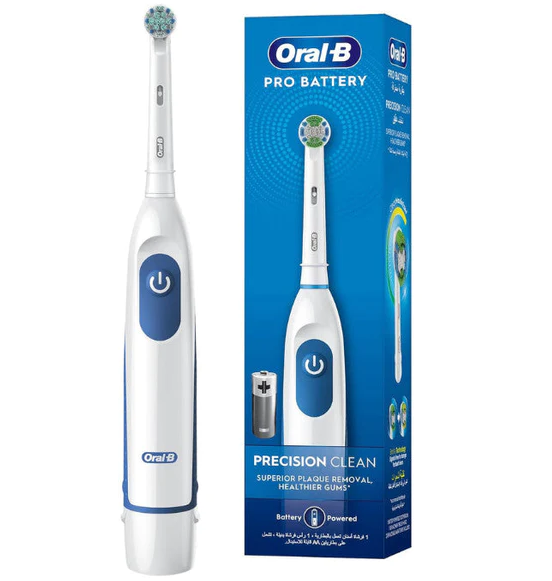 Oral-B Pro Battery Toothbrush Precision Clean Replaceable Brush Head With 2 Batteries ? Black