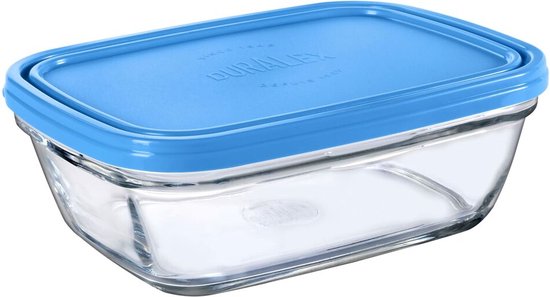 DURALEX FreshBox Transparent Rectangular 0.4L + Blue lid