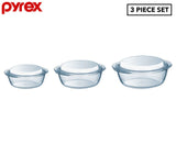 912S637 Essentials 3 Piece Glass Casseroles Set : Fattal Online Magnet Shop Lebanon