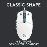 G203 LIGHTSYNC Corded Gaming Mouse white 910-005797 : Fattal Online Magnet Shop Lebanon