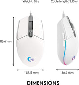 G203 LIGHTSYNC Corded Gaming Mouse white 910-005797 : Fattal Online Magnet Shop Lebanon
