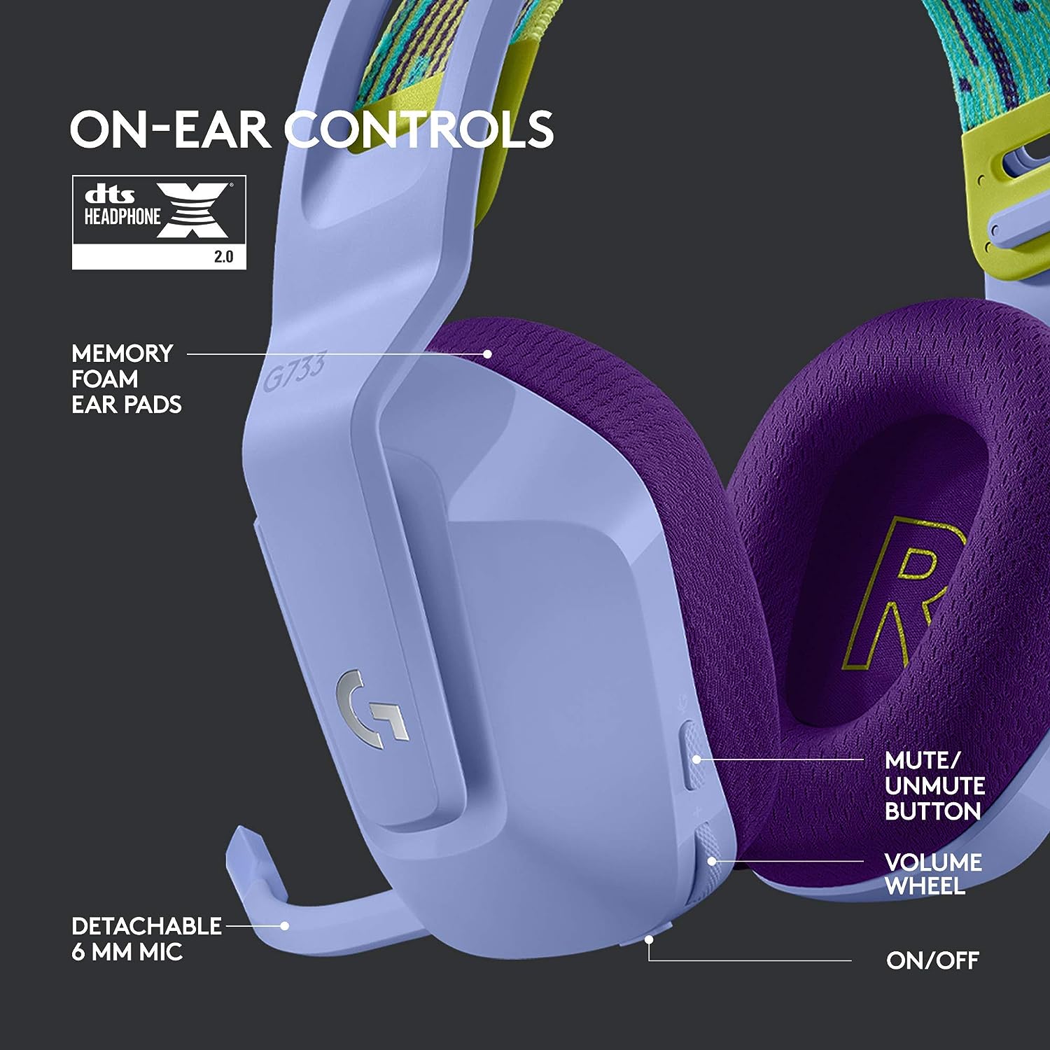 g733 lightspeed wirless rgb gaming headset lilac 981 000890 MAGNET SHOP