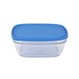 Square Glass Storage 23 cm - 310cl + Blue Lid : Fattal Online Magnet Shop Lebanon