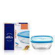 Square Glass Storage 14 cm - 61cl + Blue Lid : Fattal Online Magnet Shop Lebanon